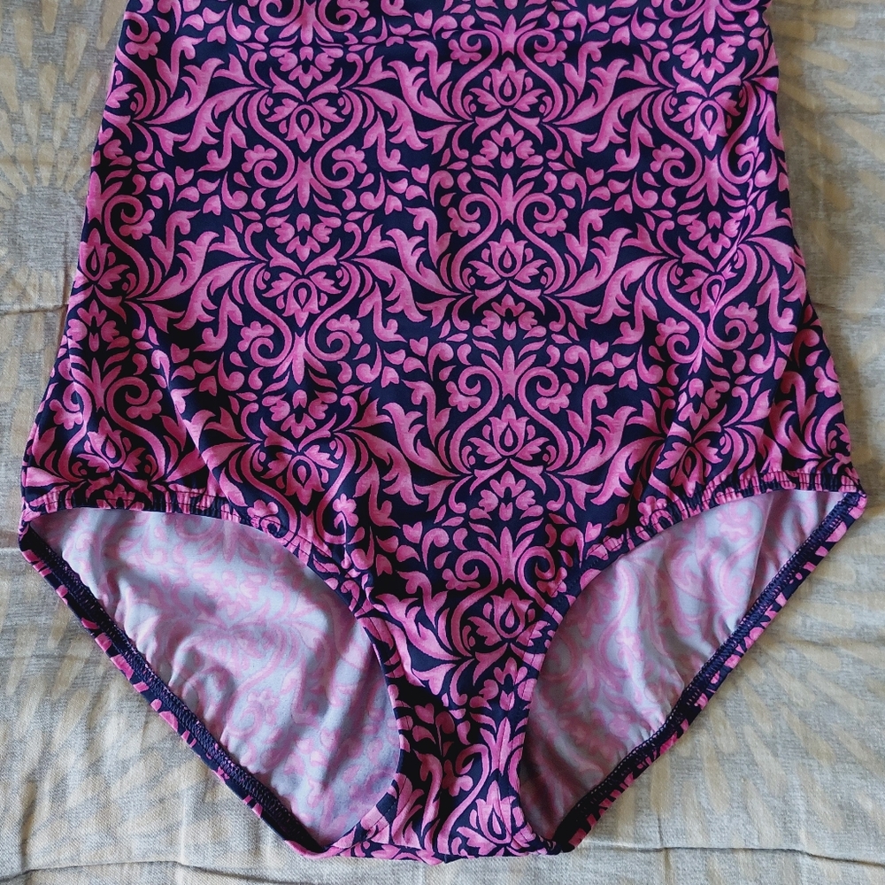 Lands' End Pink and Blue One Piece Swimsuit  size 12. - Picture 8 of 14